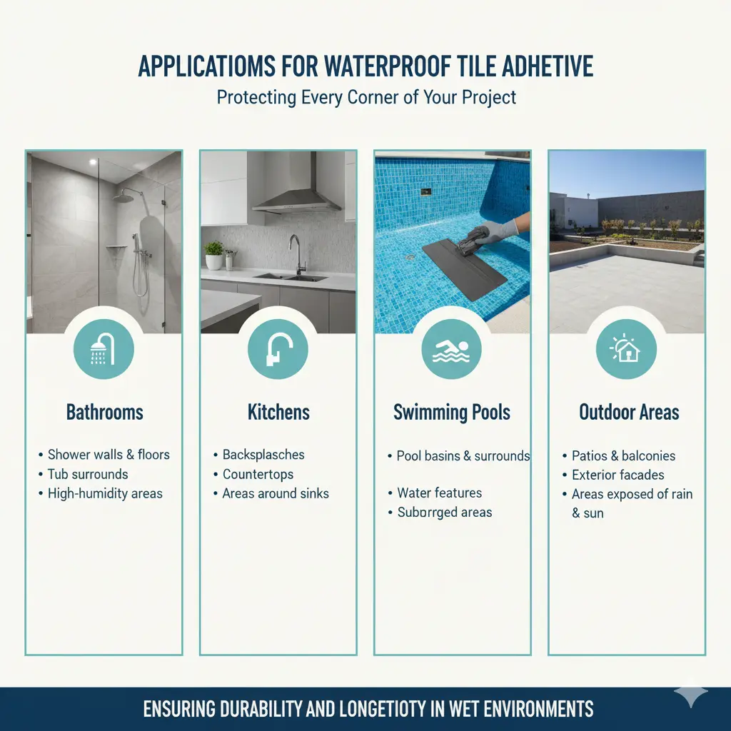 Applications for Waterproof Tile Adhesive