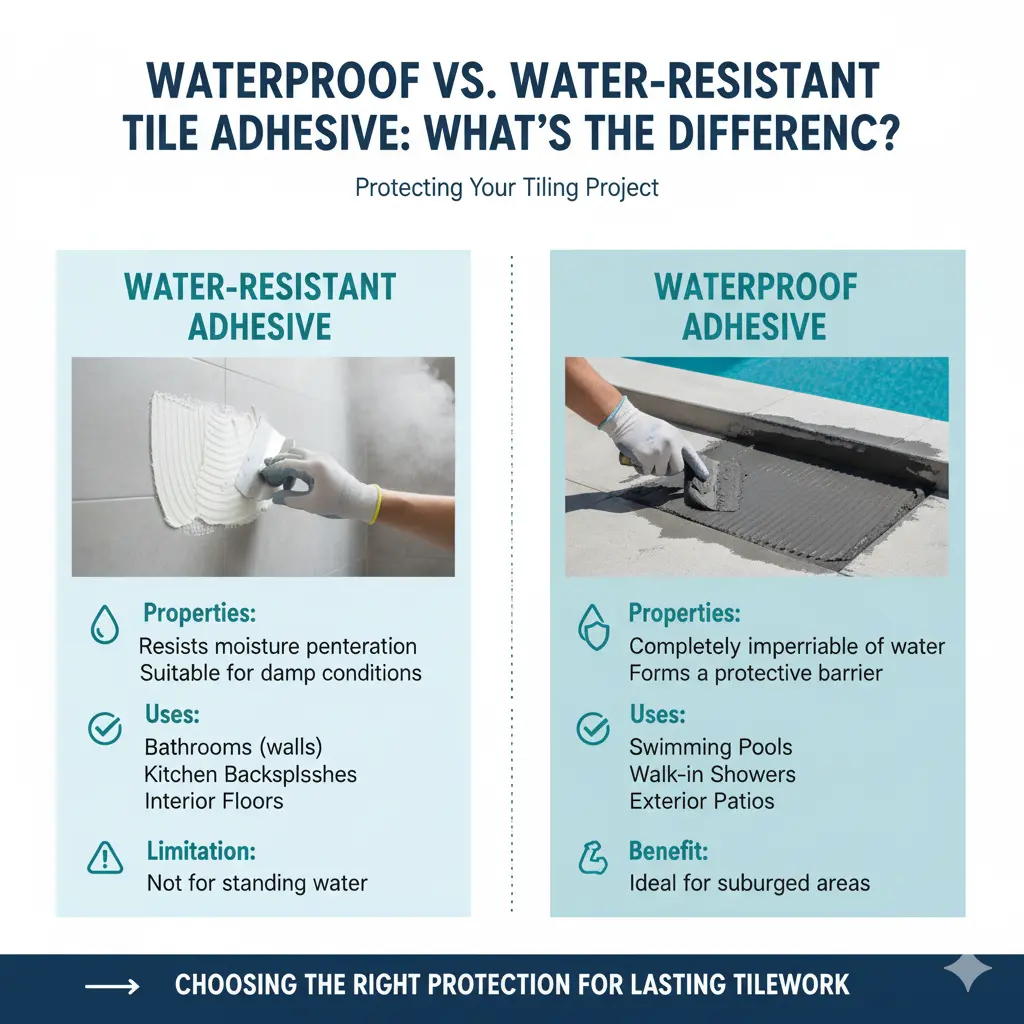 Waterproof vs Water-Resistant Tile Adhesive: Key Differences