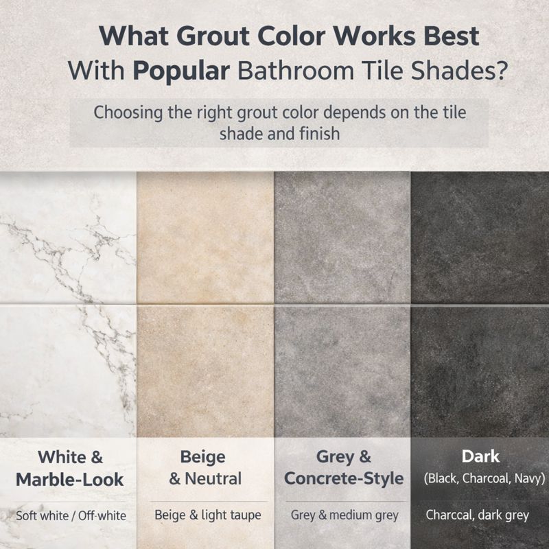 What Grout Color Works Best With Popular Bathroom Tile Shades