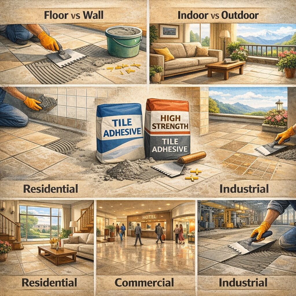 Applications of Tile Adhesive in Residential & Commercial Projects