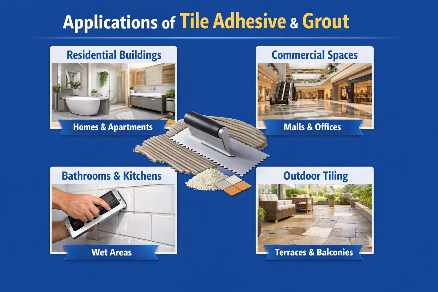 Applications of Tile Adhesive and Grout