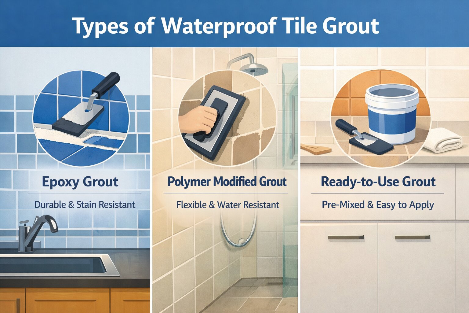 Types of Waterproof Tile Grout Available