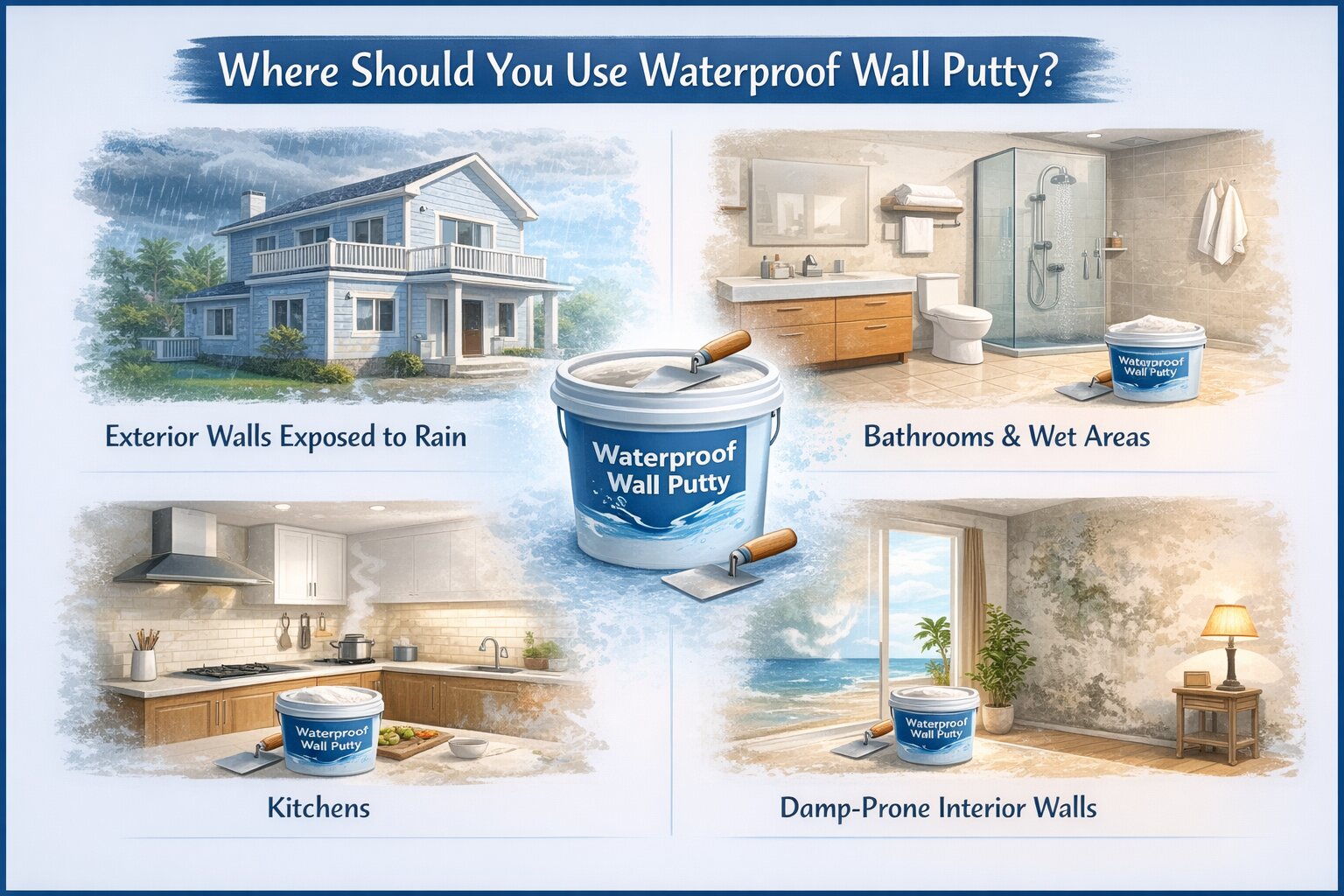 Where Should You Use Waterproof Wall Putty