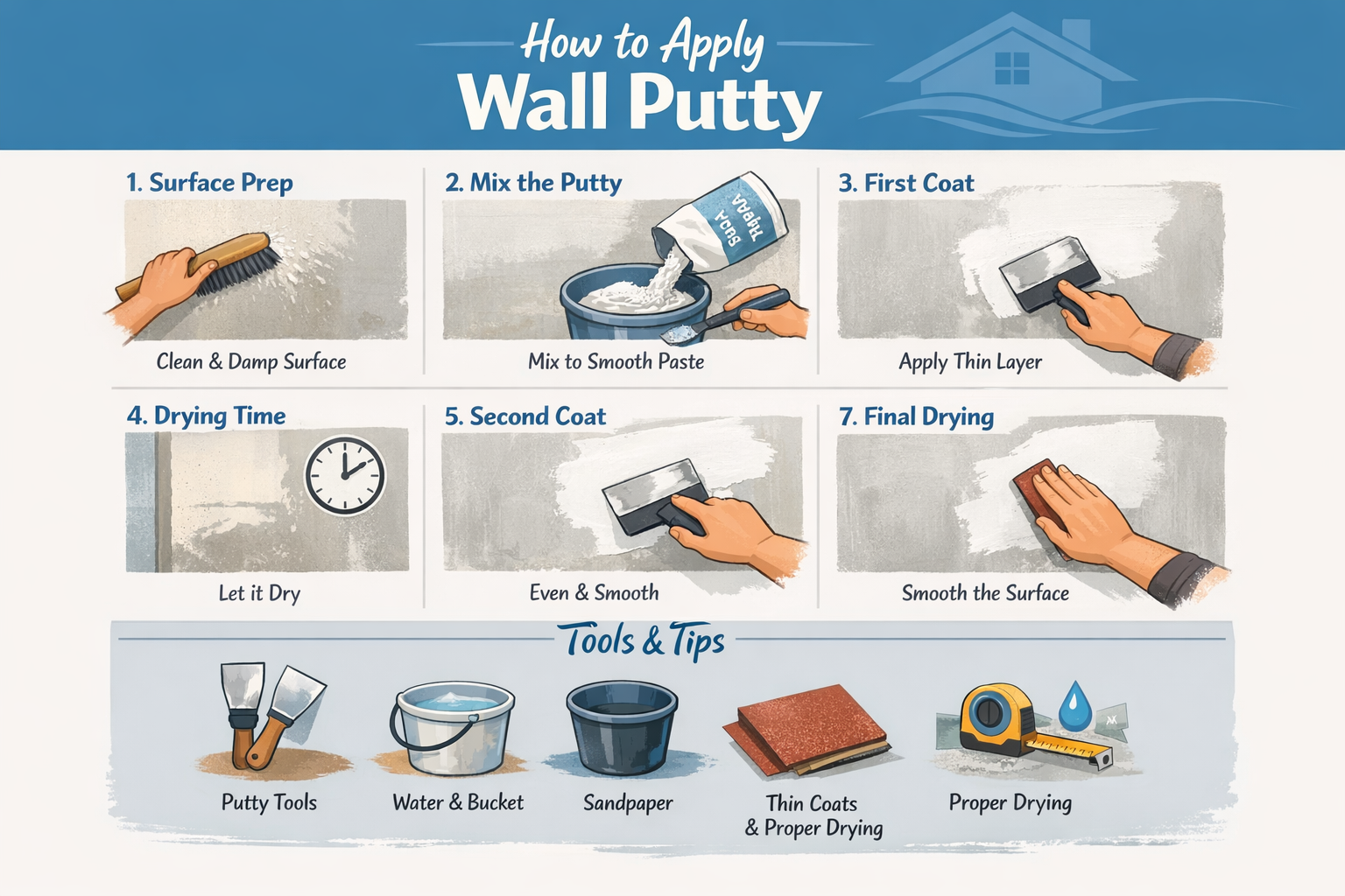 How to Apply Wall Putty (Step-by-Step Guide)