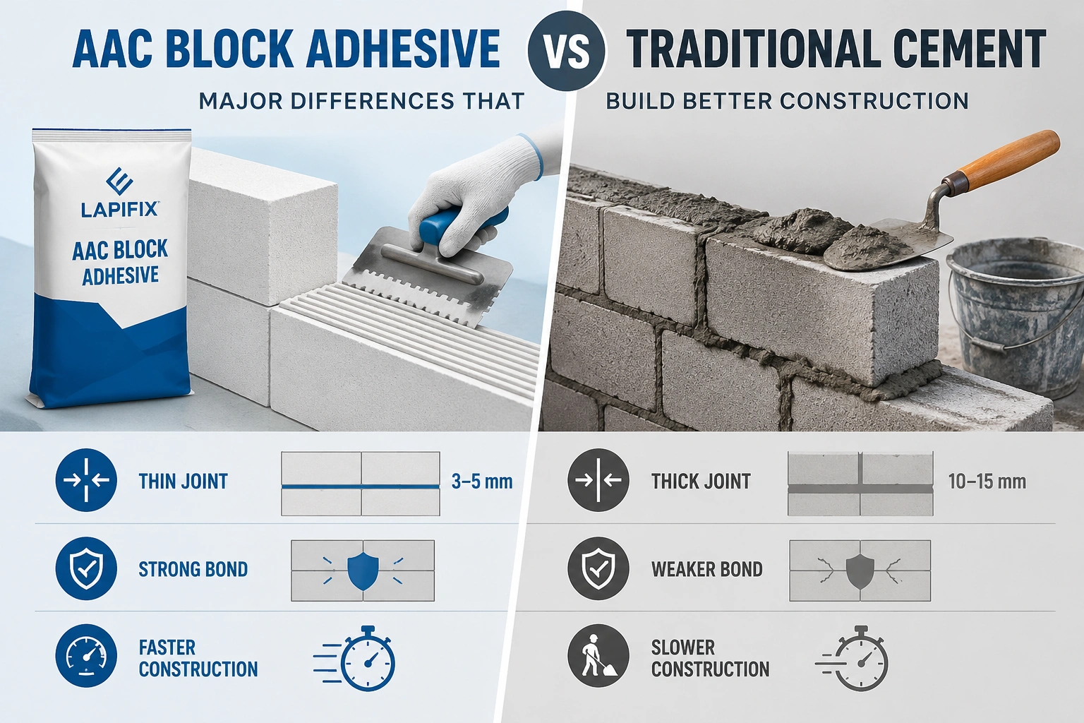 AAC Block Adhesive vs Traditional Cement