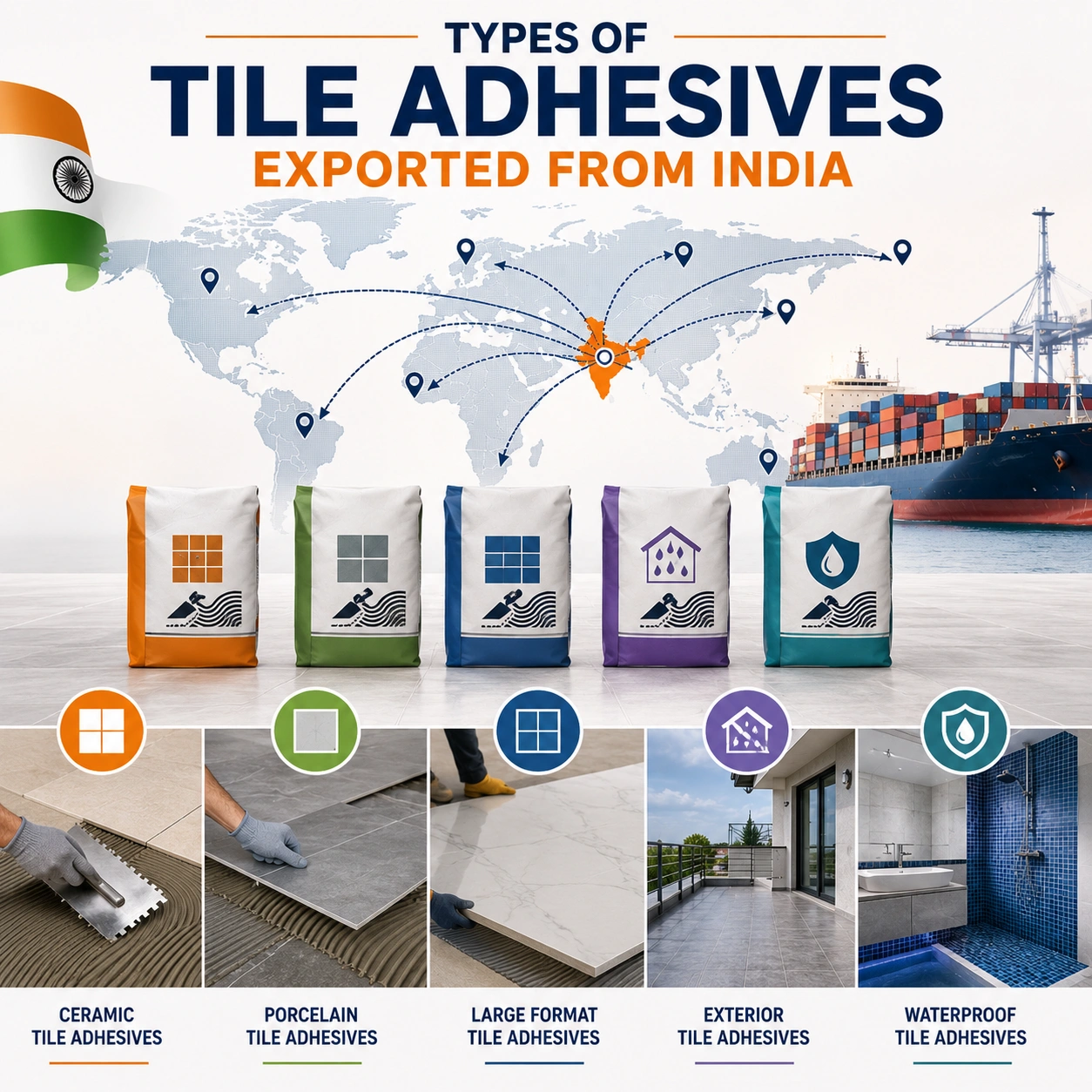 Types of Tile Adhesives Exported from India