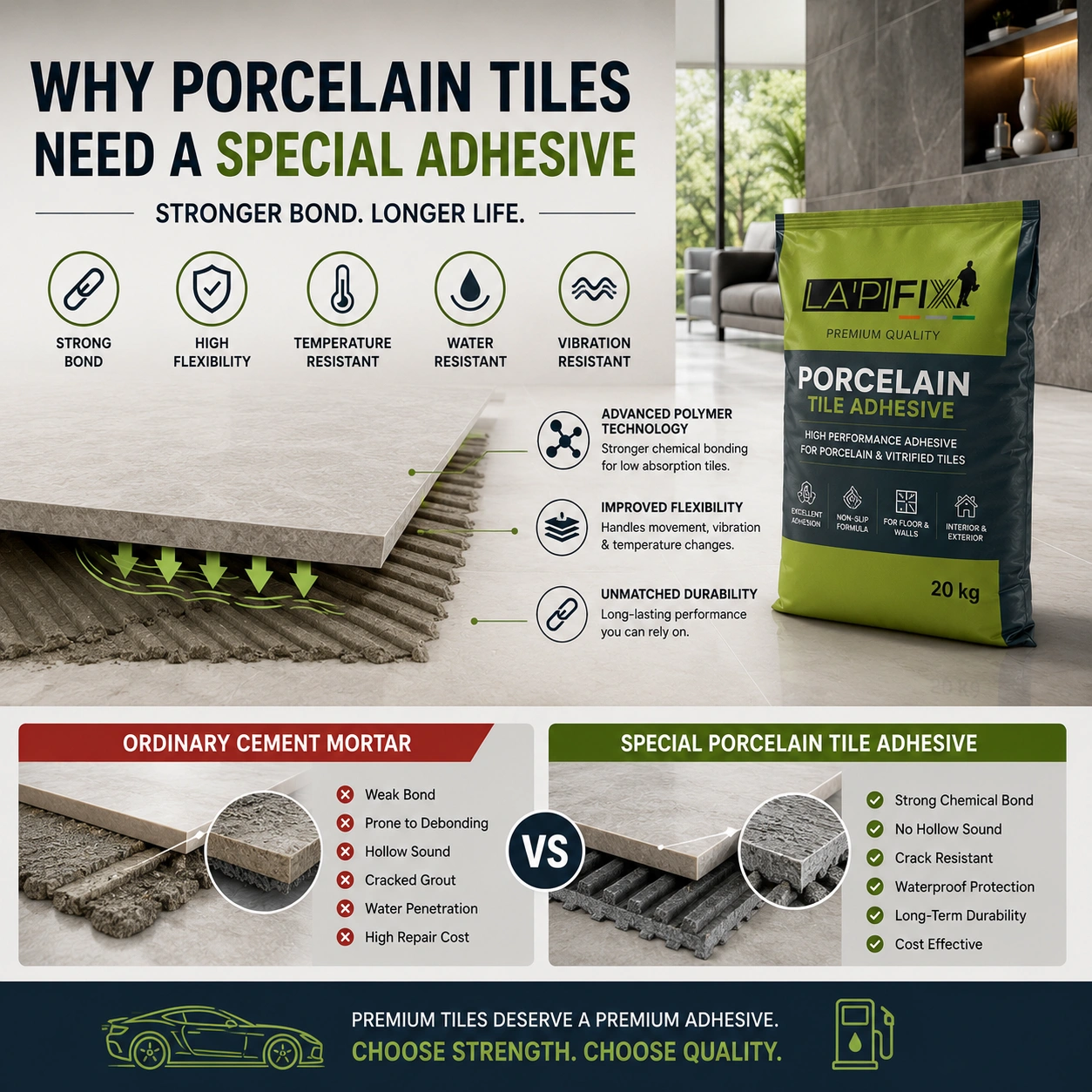 Why Porcelain Tiles Need a Special Adhesive