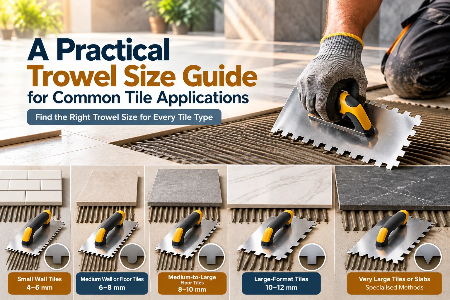 A Practical Trowel Size Guide for Common Tile Applications