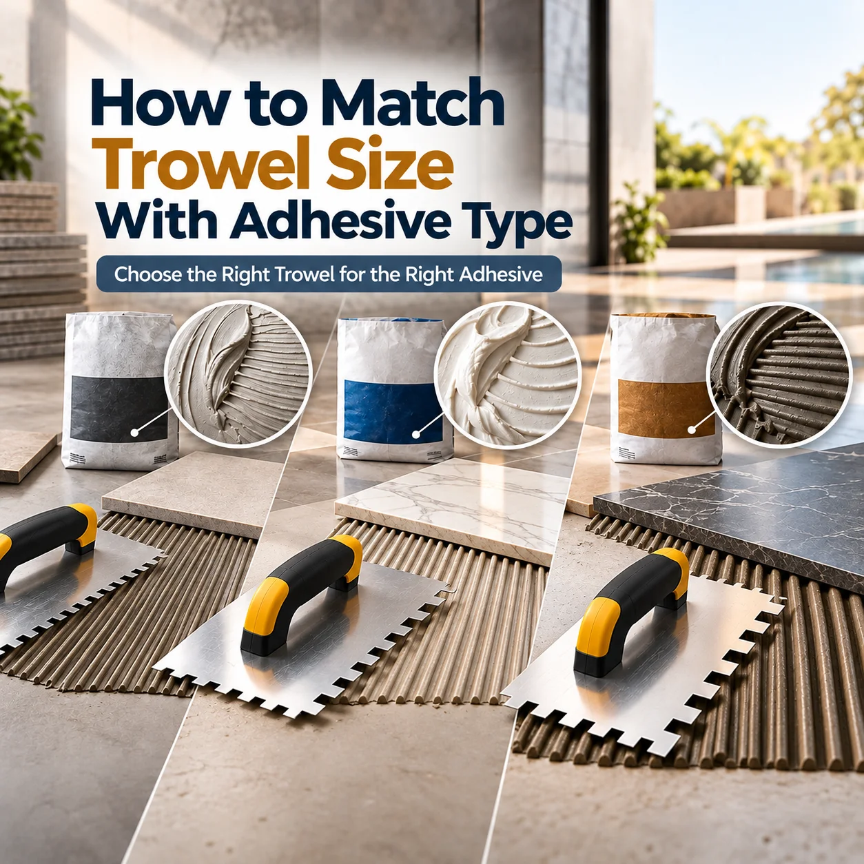 How to Match Trowel Size With Adhesive Type