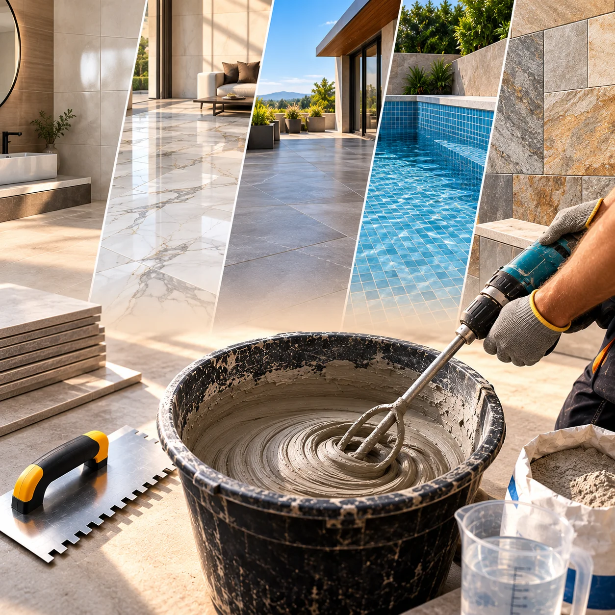 Mixing Tile Adhesive for Different Tile Applications
