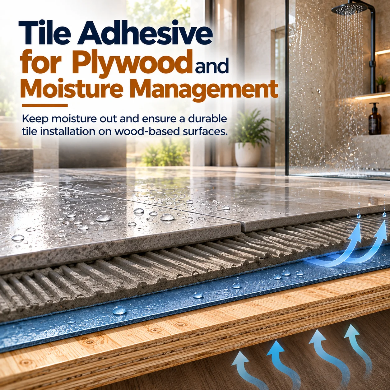 Tile Adhesive for Plywood and Moisture Management