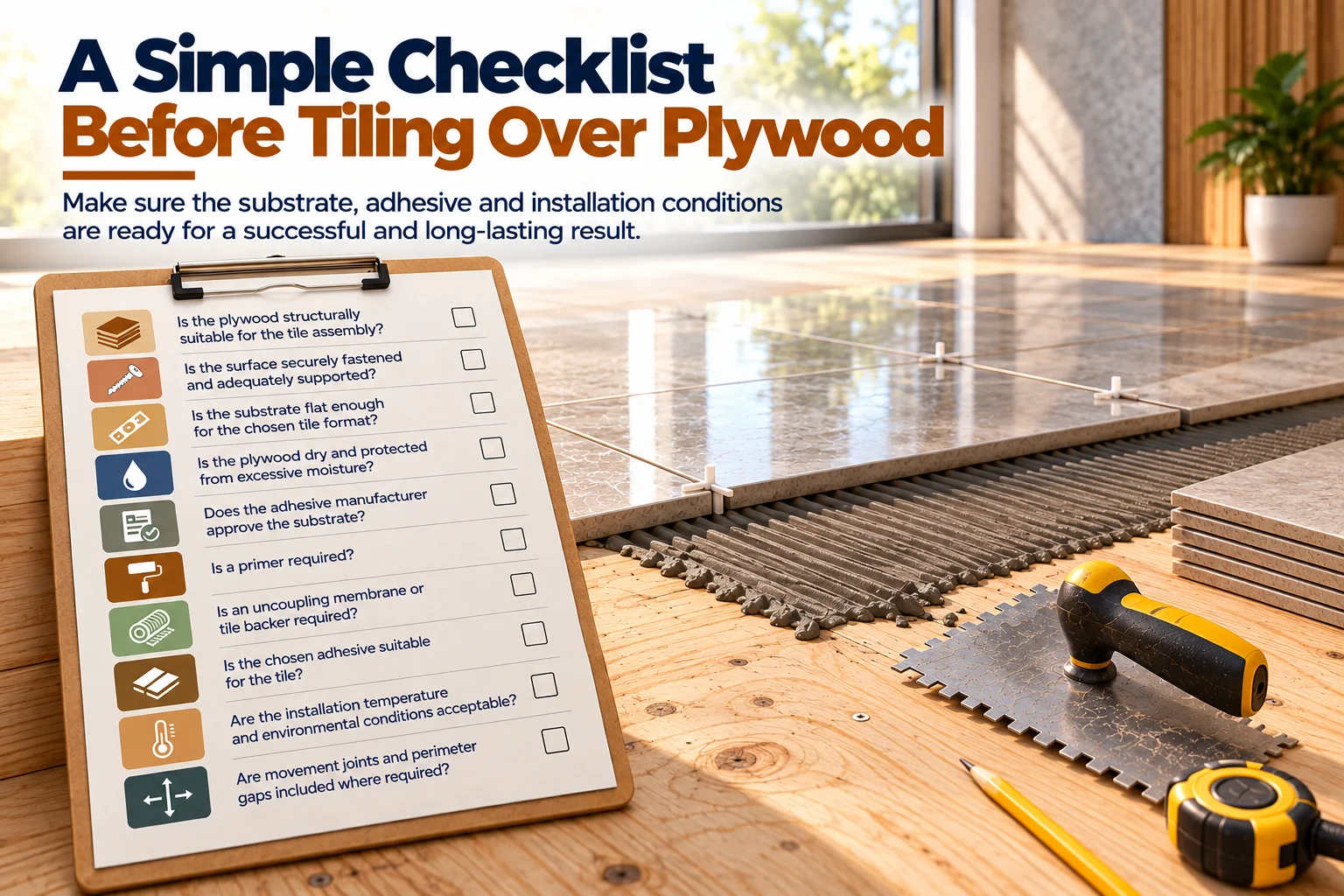 A Simple Checklist Before Tiling Over Plywood