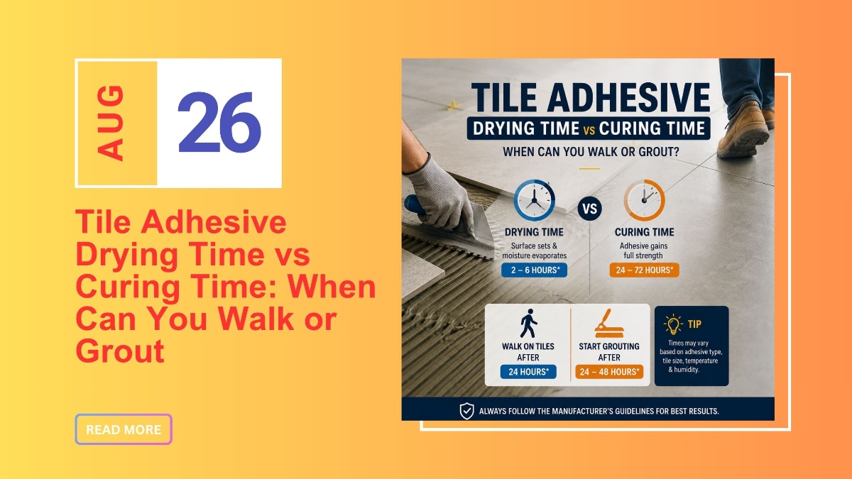 Tile Adhesive Drying Time vs Curing Time: When Can You Walk or Grout?